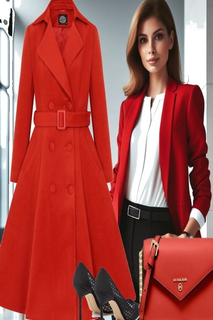 RED FOR THE WINTER -- Fashion set