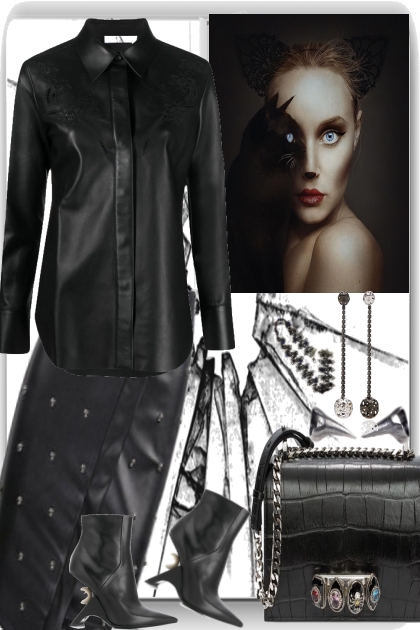 `) LEATHER STYLE- Combinaciónde moda