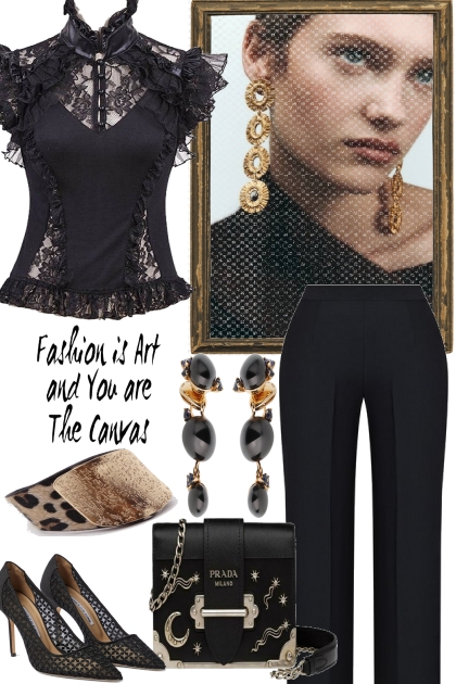 --BLACK LACE- Fashion set