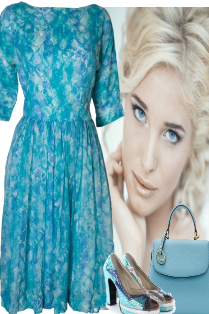 blue eyes blue dress 