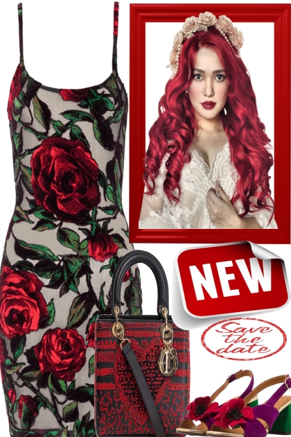 RED HAIR. . RED ROSES