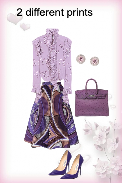 outfit using 2 different print- Modna kombinacija