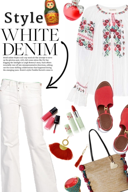 White Denim- combinação de moda