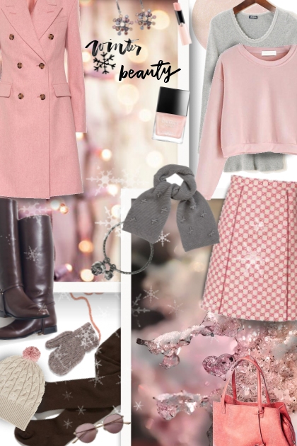 winter pink- Combinazione di moda