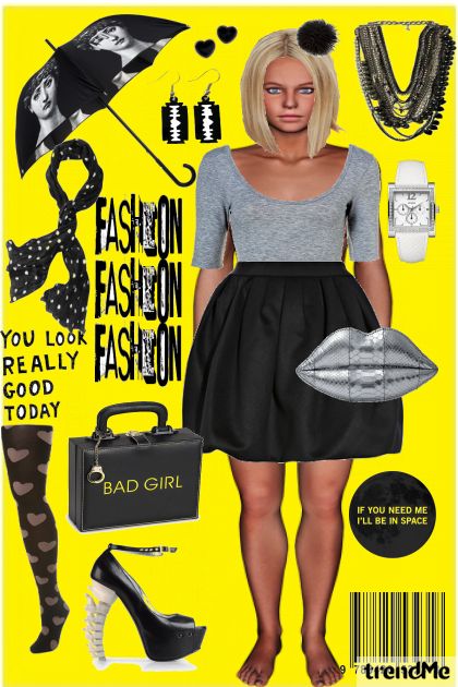 dnevno sivo crno žuto- Combinazione di moda