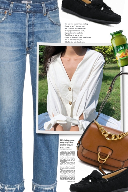 White Blouse and Jeans- Fashion set