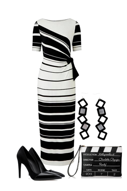 stripe dress- コーディネート