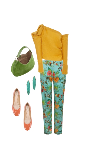 flowers pants- Fashion set