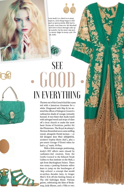 How to wear a Fringed Gold Embroidered Maxi Dress!- コーディネート