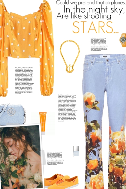 How to wear Floral Printed Denim Jeans!- Combinaciónde moda