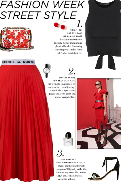 How to wear a Logo Waistband Pleated Midi Skirt!- Combinazione di moda