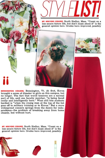 How to wear a Ruffled Detail Floral Print Crop Top- Combinazione di moda