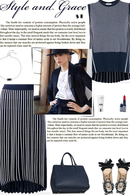 How to wear a Co-Ord Pleated Striped Skirt Set!- combinação de moda