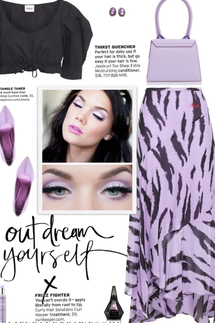 How to wear Abstract Print Georgette Midi Skirt!- combinação de moda