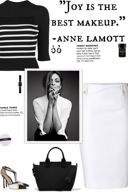 How to wear a Black & White Striped Knit Top!- Combinazione di moda