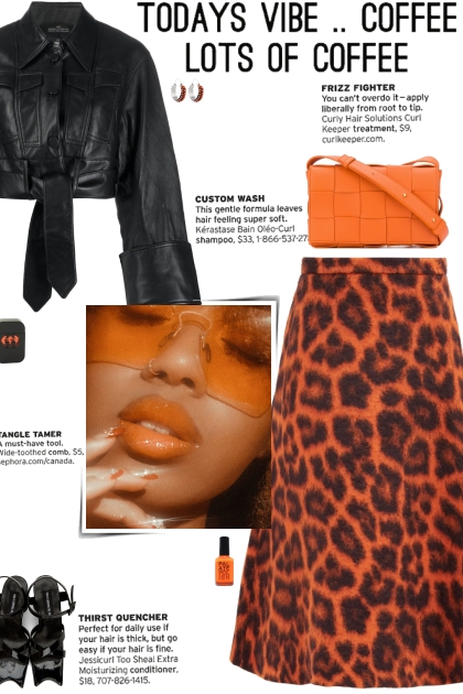 How to wear a Leopard Print Wool Midi Skirt!- 搭配