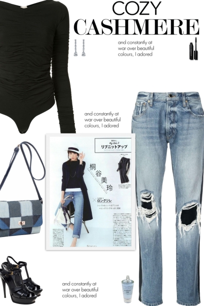 How to wear a Two-Toned Distressed Jeans!- combinação de moda