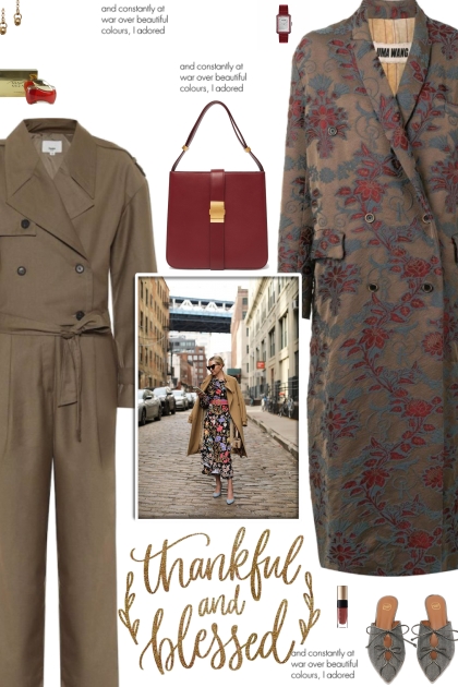 How to wear a Floral Print Jacquard Coat!- Combinazione di moda