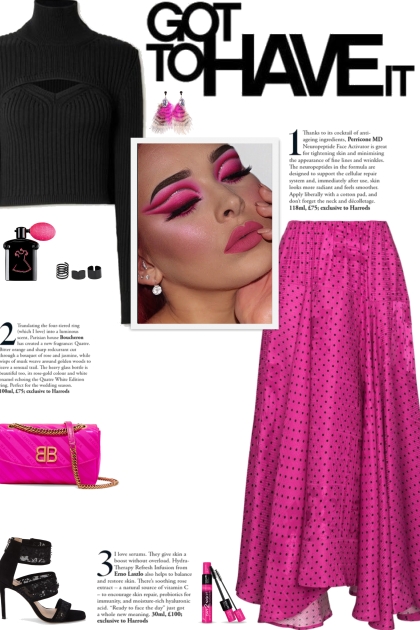 How to wear a Contrast Polka Dot Print Midi Skirt!- Fashion set