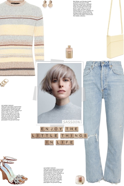 How to wear a Striped Cashmere-Blend Sweater!- 搭配