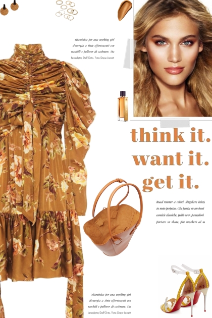 How to wear a Floral Ruched Silk-Satin Dress!- Modna kombinacija