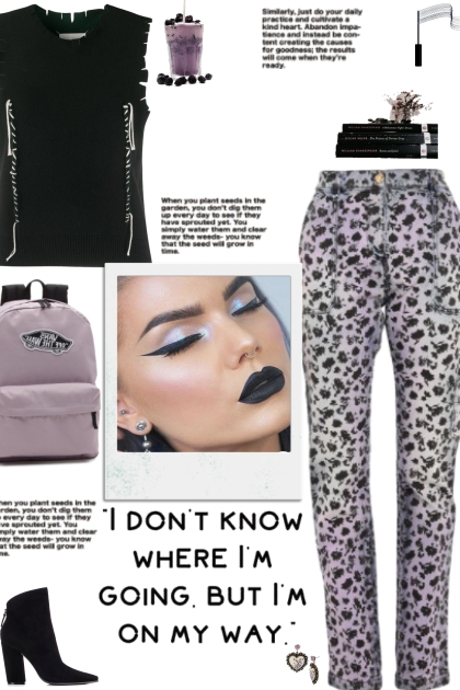 How to wear Abstract Print Denim Pants!- Fashion set