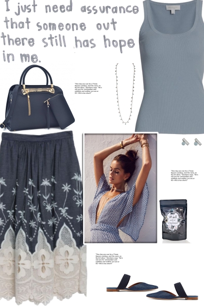 How to wear a Lace-Denim Pleated Skirt!- Modna kombinacija