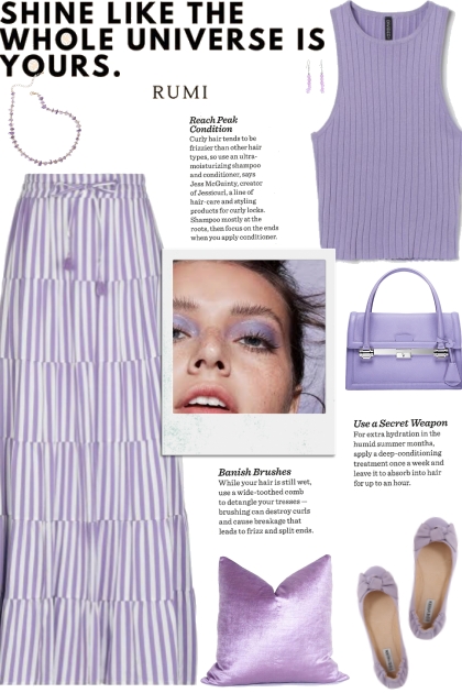 How to wear a Stripe Elasticized Waist Maxi Skirt!- combinação de moda