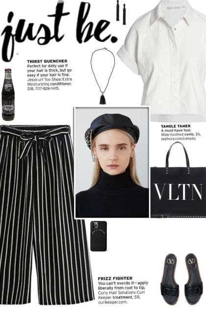 How to wear an Oversized Striped Culottes!- combinação de moda