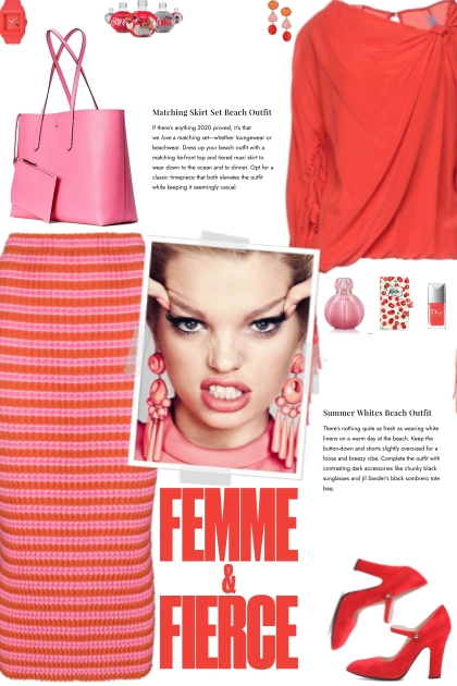 How to wear a Striped Contrast Color Pencil Skirt!- combinação de moda