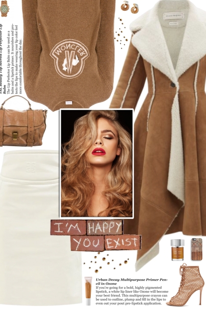 How to wear a Camel Shearling Wide Lapel Coat!