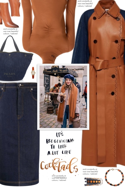 How to wear a Denim-Leather Trench Coat!- Modekombination