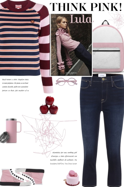 How to wear a Floral Motif Striped Top!- combinação de moda
