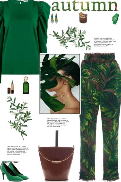 How to wear Leaf Print Fitted Trousers!