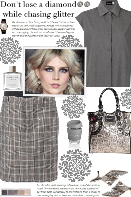 How to wear a Wool-Blend Check Pencil Skirt!- Combinaciónde moda