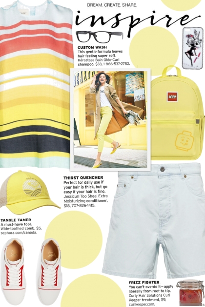 How to wear a Horizontal Stripe Multicolor Tunic!- combinação de moda