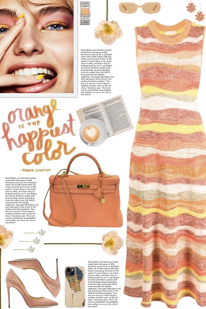 How to wear a Horizontal Striped Midi Dress!- combinação de moda