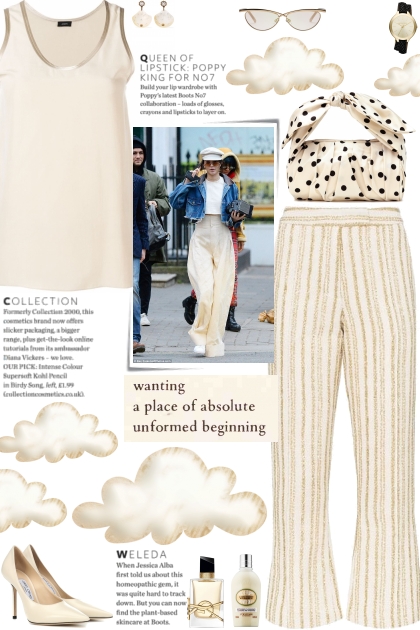 How to wear Cotton-Blend Flared Stripe Trousers!- Combinaciónde moda