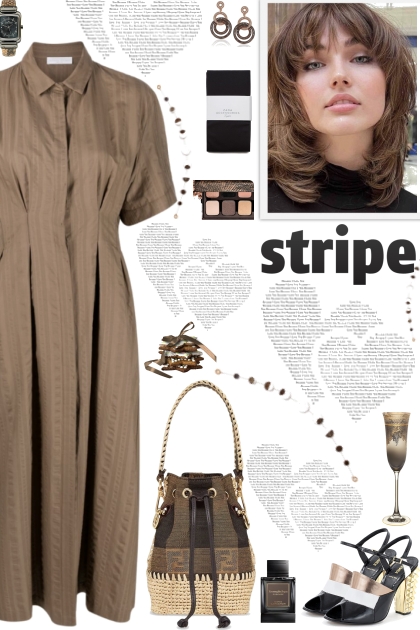 How to wear a Cotton-Silk Blend Striped Dress!- 搭配