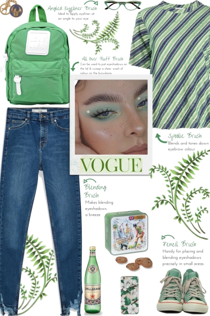 How to wear an Embroidered Stripe T-Shirt!- Fashion set