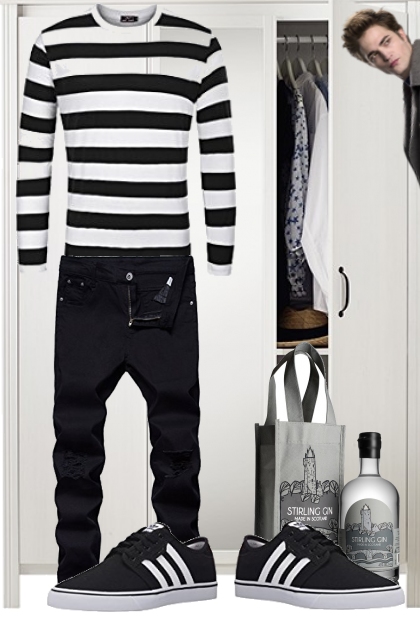 Mens Striped Pullover- Modna kombinacija