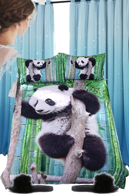 3D Bed Comforter: Panda- Combinaciónde moda