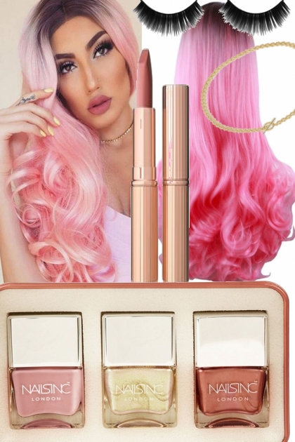 Wig: Ombre Pink and Black- Combinaciónde moda