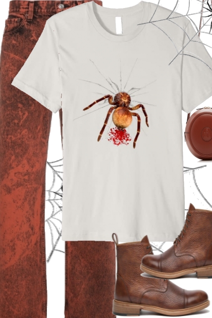Spider Biting Tshirt- Modna kombinacija