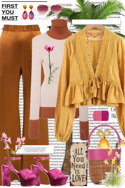Pink and Gold Go Well Together- Fashion set