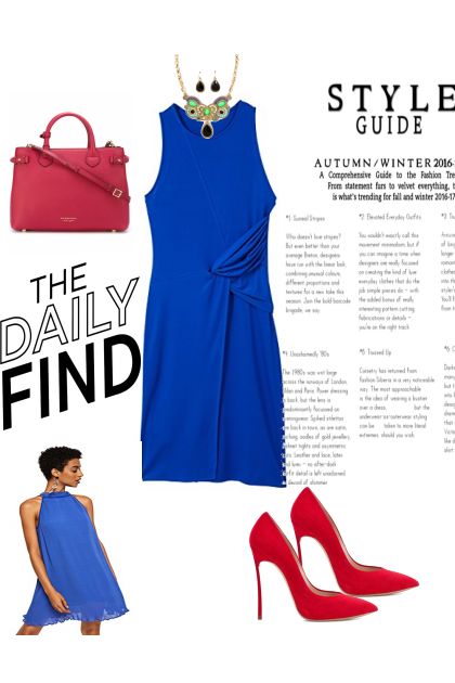 Blue Dress, Red Shoes- combinação de moda