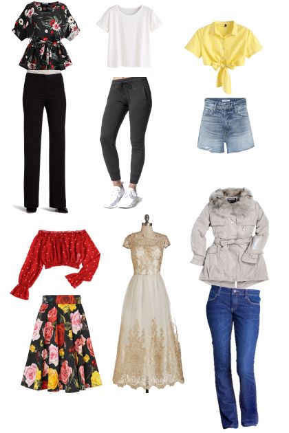 First six outfits- combinação de moda
