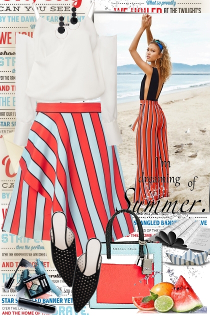 Striped skirt- Modna kombinacija