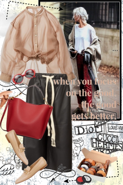 Leather pants- Combinazione di moda