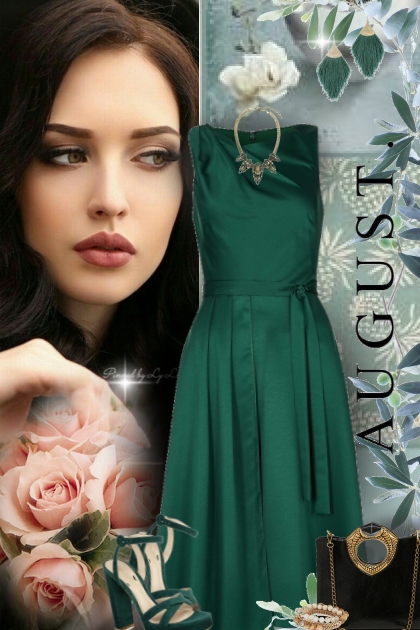 Green dress- Combinazione di moda